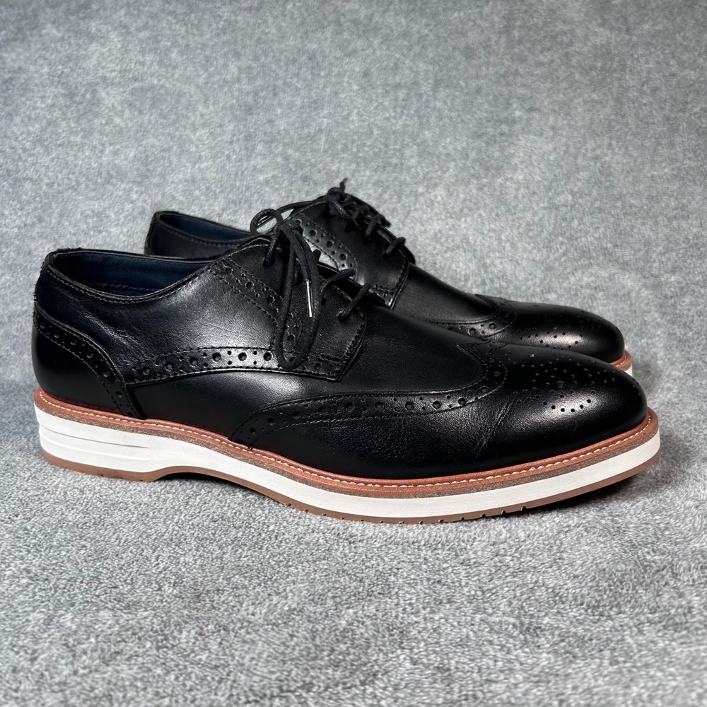 Jos A Bank Wingtip Derby Oxford Dress Shoes Mens Black Leather 9.5 42T4 01 - New